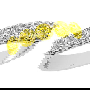 2.50 Ctw I2/I3 Treated Fancy Yellow Diamond Style Prong Set 14K White Gold: Center Stone Weight : 2.50 Ctw (Round Cut ) Center Stone Color : Treated Fancy Yellow Diamond Center Stone Clarity : I2/I3 Center Stone Setting : Prong Metal Weight : Approx 4.00 Gram 14K White Gold