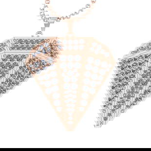 3.92 Ctw SI2/I1 Diamond 14K Rose Gold Pendant Necklace: Total Diamond Weight : 3.92 Ctw (Round cut) Center Diamond Color :- J-K Center Clarity : SI2/I1 Stone Setting : Prong Metal Weight : Approx 10.80 Gram 14K Rose Gold Pendant Necklace #PAPPS32608v8