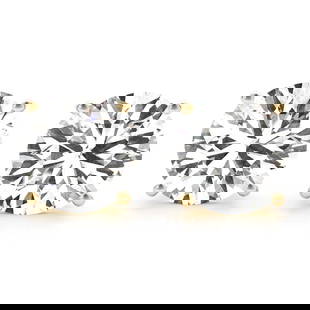 CERTIFIED 1 CTW ROUND D/VS1 DIAMOND SOLITAIRE EARRINGS IN 14K YELLOW GOLD: CERTIFIED 1 CTW ROUND D/VS1 DIAMOND SOLITAIRE EARRINGS IN 14K YELLOW GOLD #PAPPS20736v5