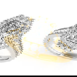 Certified 1.25 Ctw SI2/I1 Diamond 14K Yellow Gold Engagement Halo Ring: Center Diamond Approx Weight: 0.80 Ctw (Princess Cut) Center Color: J-K Center Stone Clarity: SI2/I1 Center Stone Setting: Prong Side Stone 0.45 Ctw Side Stone Color: J-K Stone Clarity: SI2/I1 Stone