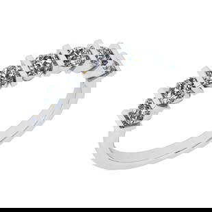 0.70 Ctw Diamond 14k White Gold Eternity Band Ring: Center Diamond Weight : 0.70 Ctw (Round Cut ) Center Diamond Color : J-K Stone Setting : Prong Center Stone Clarity : SI2/I1 Metal Weight : Approx 2.60 Gram 14k White Gold Eternity Band Ring Current