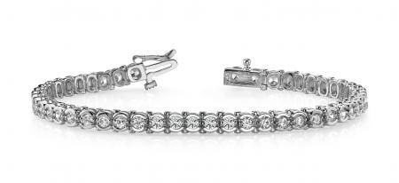 14K WHITE GOLD 1 CTW G-H I1/I2 ROUND PRONG SET TENNIS BRACELET: 14K WHITE GOLD 1 CTW G-H I1/I2 ROUND PRONG SET TENNIS BRACELET #PAPPS23444v5