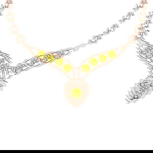 0.56 Ctw Treated fancy Yellow Diamond 14K Rose Gold Pendant Necklace: Center Diamond Weight : 0.56 Ctw (Round Cut) Center Diamond Color :- Treated fancy Yellow Diamond Center Clarity : I2/I3 Stone Setting : Prong Metal Weight : Approx 4.00 Gram 14K Rose Gold Pendant