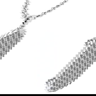 Certified 1.46 Ctw Diamond Skate Board Necklaces 18k White Gold: Diamond Stone Weight ; 1.46 Ctw (116 Pcs Round) Diamond Stone Color: White G-H Diamond Stone Clarity: VS/SI1 Center Stone Setting: Pave Weight: Approx 4.60 Gram 18K White Gold Skate Board Necklace