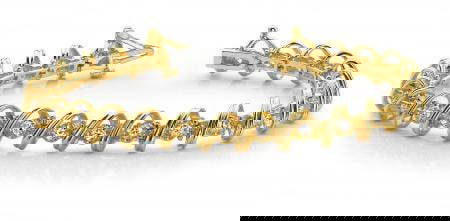14KT YELLOW GOLD 1 CTW G-H VS2/SI1 DIAMOND TWIST TENNIS BRACELET: 14KT YELLOW GOLD 1 CTW G-H VS2/SI1 DIAMOND TWIST TENNIS BRACELET #PAPPS20099v5