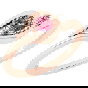 Certified 0.28 Ctw Pink Tourmaline And Diamond 14K Rose Gold Solitaire Ring: Center Stone Weight ; 0.25 Ctw (1 Pcs Round) Center Stone Color: Pink Tourmaline Center Stone Setting ; Prong Side Stone (1 Pcs Round Cut Diamond) 0.03 ctw Side Stone Color: White G-H Diamond Side