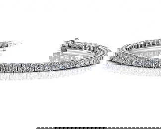 14K WHITE GOLD 4 CTW G-H SI2/SI3 PRINCESS CUT BRACELET