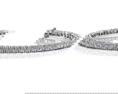 14K WHITE GOLD 4 CTW G-H SI2/SI3 PRINCESS CUT BRACELET