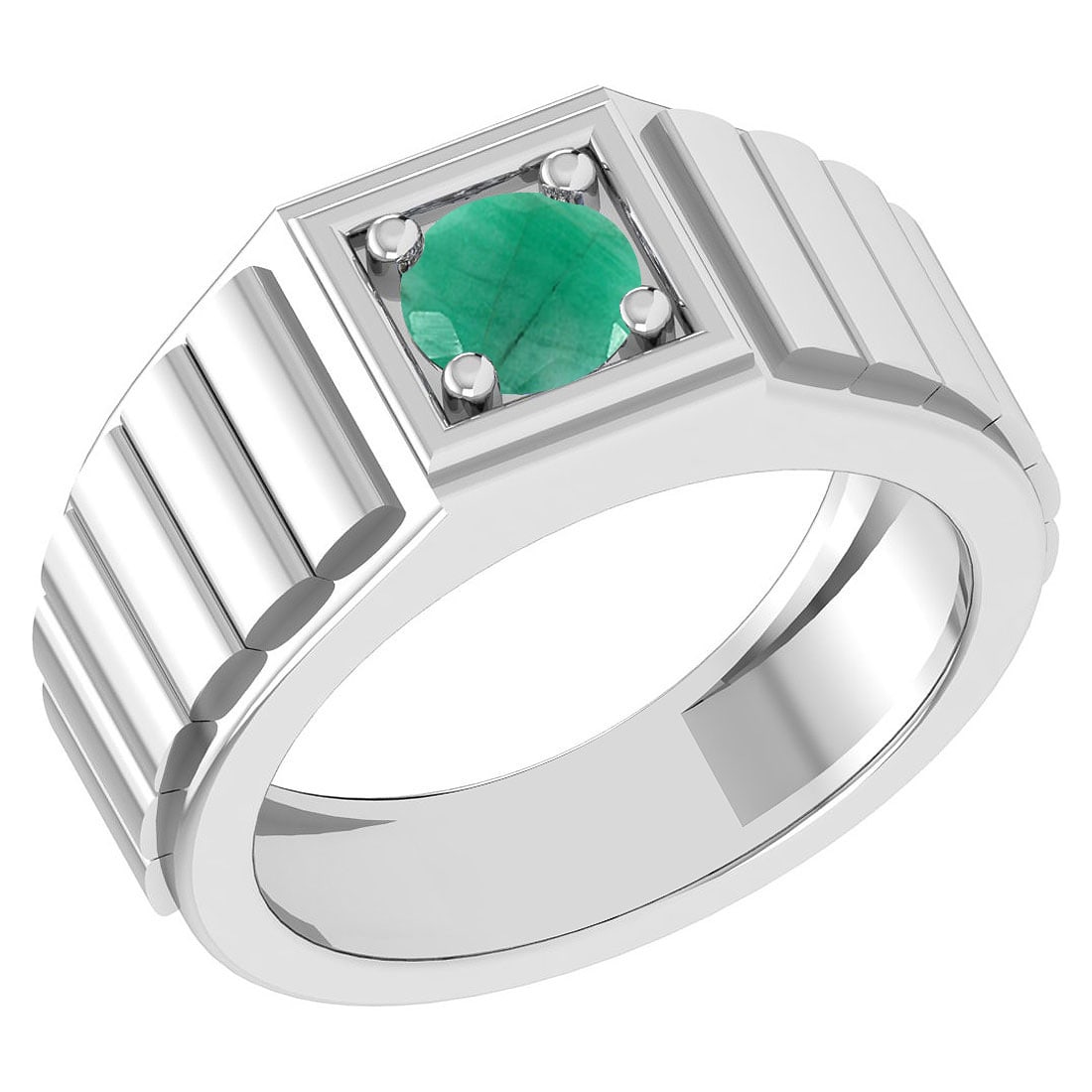 0.50 Ctw Emerald Style Prong Set 14K White Gold Solitaire Ring: Center Stone Weight : 0.50 Ctw (Round Cut ) Center Stone Color : Emerald Center Stone Setting : Prong Metal Weight : Approx 4.50 Gram 14k White Gold Solitaire Ring Current Ring Size-6 #PAPPS63132v7