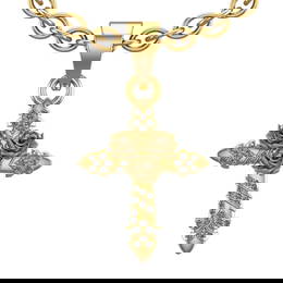 0.12 Ctw SI2/I1 Diamond 10K Yellow Gold Pendant Necklace