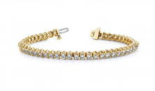 14K YELLOW GOLD 1 CTW G-H I1/I2 SCOOP LINK DIAMOND TENNIS BRACELET