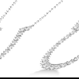 Diamond Horseshoe Pendant Necklace 14k White Gold 0.26ctw: CENTER STONE; Diamond CENTER STONE CLARITY; SI CENTER STONE COLOR; J-K CENTER STONE SETTING; Prong SIDE STONE CLARITY; SIDE STONE COLOR; SIDE STONE SETTING; ctw OF SIDE STONE: SIDE STONE QUALITY; 