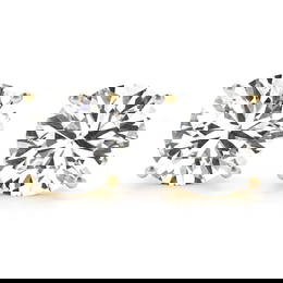 CERTIFIED 1 CTW ROUND E/VS1 DIAMOND SOLITAIRE EARRINGS IN 14K YELLOW GOLD