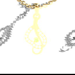 0.13 Ctw I2/I3 Peridot And Diamond 10K Yellow Gold Pendant