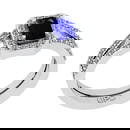 0.80 Ctw SI2/I1 Blue Sapphire And Diamond 14K White Gold Ring