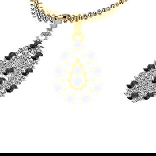 1.15 Ctw SI2/I1 Blue Sapphire And Diamond 14K Yellow Gold Pendant Necklace: Center Weight : 0.45 Ctw ( Round Cut ) Center Color :- Blue Sapphire Stone Setting : Prong Side Stone Weight Of Ctw 0.70 Ctw Side Stone Color : J-K Stone Clarity : SI2/I1 Stone Setting : Prong Metal W
