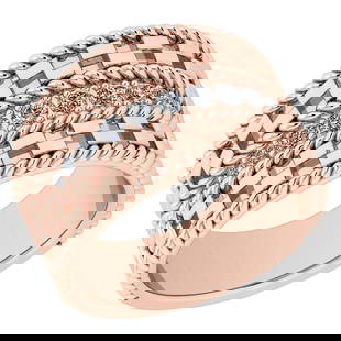 Certified 0.24 Ctw Diamond VS/SI1 14K Rose Gold Band Ring Made In USA: Center Stone Approx Weight ; 0.24 Ctw (11 Pcs Round) Stone Color: White G-H Diamond Stone Clarity: VS/SI1 Color Stone Setting ; Prong Metal Approx Weight: 7.50 Gram 14K Rose Gold Band Made In USA #PAP