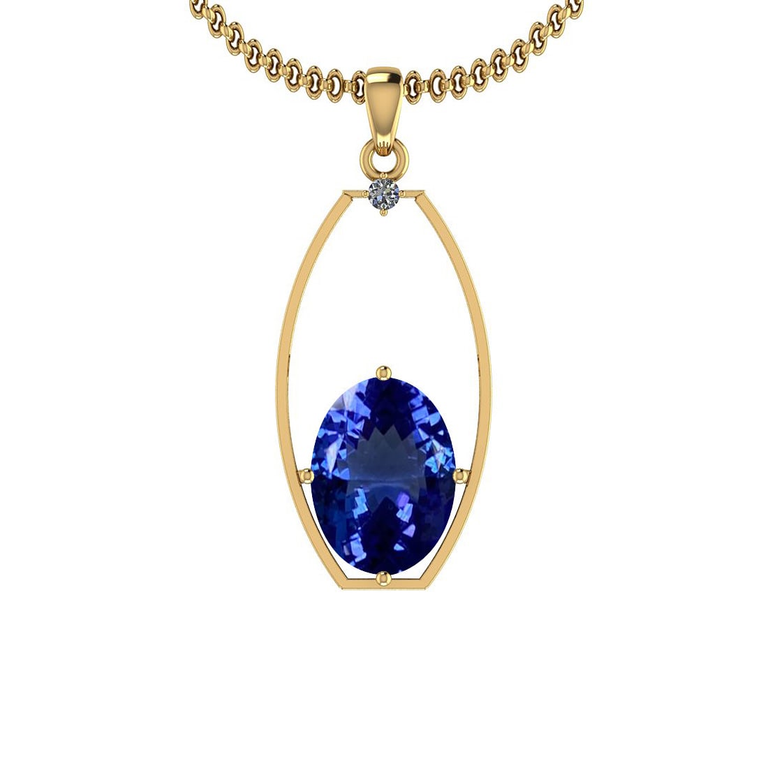 Certified 4.71 Ctw VS/SI1 Tanzanite And Diamond 14k Yellow Gold Victorian S: Center Stone Approx Weight: 4.68 Ctw (1 Pcs Oval Cut) Center Stone Color: Tanzanite Center Stone Setting: Prong Side Stone 0.03 Ctw Side Stone Color: J-K Stone Clarity: VS/SI1 Stone Setting: Prong Met