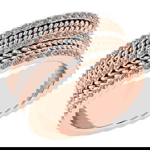 Certified 1.08 Ctw Diamond VS/SI1 14K Rose Gold Made In USA: Center Stone Approx Weight ; 1.08 Ctw (135 Pcs Round) Stone Color: White G-H Diamond Stone Clarity: VS/SI1 Color Stone Setting ; Prong Metal Approx Weight: 7.90 Gram 14K Rose Gold Band Made In USA #PA
