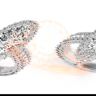 Certified 0.95 Ctw SI2/I1 Diamond 14K Rose Gold Bridal Wedding Ring: Center Diamond Approx Weight: 0.50 Ctw (Round Cut) Center Color: J-K Center Stone Clarity: SI2/I1 Center Stone Setting: Prong Side Stone 0.45 Ctw Side Stone Color: J-K Stone Clarity: SI2/I1 Stone Sett