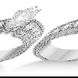 1.70ctw Antique style Style Diamond Engagement Ring Setting 18k White Gold: CENTER STONE; DIAMOND (1.00 CTW) CENTER STONE CLARITY; SI1-SI2 CENTER STONE COLOR; J-K CENTER STONE SETTING; SIDE STONE CLARITY; SI1-SI2 SIDE STONE COLOR; J-K SIDE STONE SETTING; Bead ctw OF SIDE STON