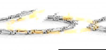 14KT YELLOW GOLD 1 CTW G-H VS2/SI1 SHINY COLUMN LINK DIAMOND BRACELET: 14KT YELLOW GOLD 1 CTW G-H VS2/SI1 SHINY COLUMN LINK DIAMOND BRACELET #PAPPS19952v5
