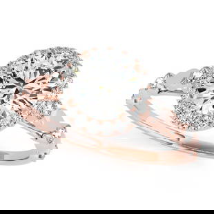 Certified 1.50 Ctw SI2/I1 Diamond 14K Rose Gold Vintage Style Filigree Ring: Center Diamond Approx Weight: 1.15 Ctw (Round Cut) Center Color: J-K Center Stone Clarity: SI2/I1 Center Stone Setting: Prong Side Stone 0.35 Ctw Side Stone Color: J-K Stone Clarity: SI2/I1 Stone Sett