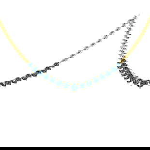 1.06 Ctw i2/i3 Treated Fancy Blue Diamond 14K Yellow Gold Necklace: Center Diamond Weight : 1.06 Ctw ( Round cut) Center Diamond Color : Treated Fancy Blue Dimaond Center Clarity : i2/i3 Center Stone Setting : Prong Metal Weight : Approx 13.00 Gram 14K Yellow Gold Lad