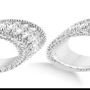 Antique style Diamond Engagement Wedding Ring Band 18k White Gold 2.10ctw: CENTER STONE; Diamond (2.10 CTW) CENTER STONE CLARITY; SI1-SI2 CENTER STONE COLOR; J-K CENTER STONE SETTING; Bead SIDE STONE CLARITY; SIDE STONE COLOR; SIDE STONE SETTING; STONE: SIDE STONE QUALITY; #