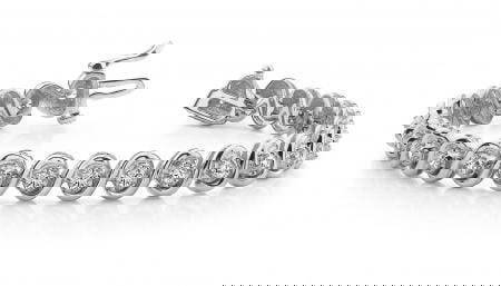 14K WHITE GOLD .65 CTW G-H SI2/SI3 DIAMOND TENNIS BRACELET: 14K WHITE GOLD .65 CTW G-H SI2/SI3 DIAMOND TENNIS BRACELET #PAPPS20034v5