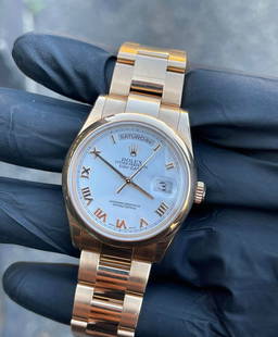 Used 18kt Gold Rolex 36mm DayDate Ref 118205 Comes with Box & Papers: Used Rolex 36mm DayDate Ref 118205 Comes with Box & Papers #PAPPS18278v8