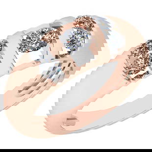 Certified 0.65 Ctw Diamond VS/SI1 14K Rose Gold Ring Made In USA: Center Stone Approx Weight ; 0.65 Ctw (5 Pcs Round) Stone Color: White G-H Diamond Stone Clarity: VS/SI1 Color Stone Setting ; Channel Metal Approx Weight: 3.40 Gram 14K Rose Gold Ring Made In USA #PA