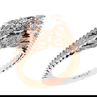 2.04 Ctw SI2/I1 Diamond 14K Rose Gold Vintage style Wedding Ring: Center Diamond Weight : 1.30 Ctw (Round Cut GIA ) Center Diamond Color :-J-K Center Stone Setting : Prong Clarity : SI2/I1 Total Weight Of Ctw 0.74 Ctw Color : J-K Clarity : SI2/I1 Stone Setting :