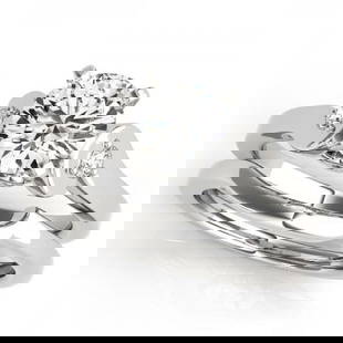 CERTIFIED 18KT WHITE GOLD 1.08 CTW J-K/VS-SI1 DIAMOND BRIDAL SET: CERTIFIED 18KT WHITE GOLD 1.08 CTW J-K VS2/SI1 DIAMOND BRIDAL SET (CENTER STONE DIAMOND 1.00 CTWW J-K/VS-SI1) please request ring size upon payment #PAPPS86784v3