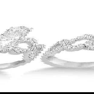 Twisted Infinity Diamond Engagement Ring Setting 18K White Gold 1.21ctw: CENTER STONE; DIAMOND (1.00 CTW) CENTER STONE CLARITY; SI1-SI2 CENTER STONE COLOR; CENTER STONE SETTING; SIDE STONE CLARITY; SI1-SI2 SIDE STONE COLOR; J-K SIDE STONE SETTING; Micro Pave ctw OF SIDE ST