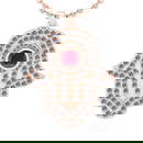 1.97 Ctw SI2/I1 Ruby and Diamond 14K Rose Gold Pendant Necklace
