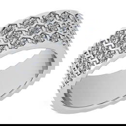 Certified 1.50 Ctw Diamond VS/SI1 18K White Gold Band Ring Made In USA