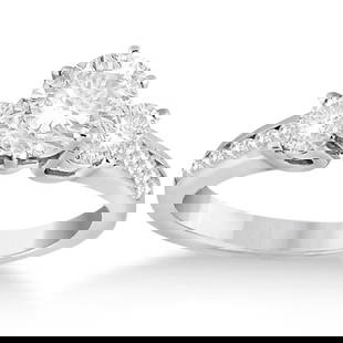 Three-Stone Diamond Engagement Ring with Sidestones in 18k White Gold 1.45: CENTER STONE; DIAMOND (1.00 CTW) CENTER STONE CLARITY; SI1-SI2 CENTER STONE COLOR G-H; CENTER STONE SETTING; SIDE STONE CLARITY; SI1-SI2,SI1-SI2 SIDE STONE COLOR; J-K,J-K SIDE STONE SETTING; Prong,Cha