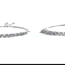 0.67 Ctw SI2/I1 Diamond Prong Set 14K White Gold Slide Bracelet