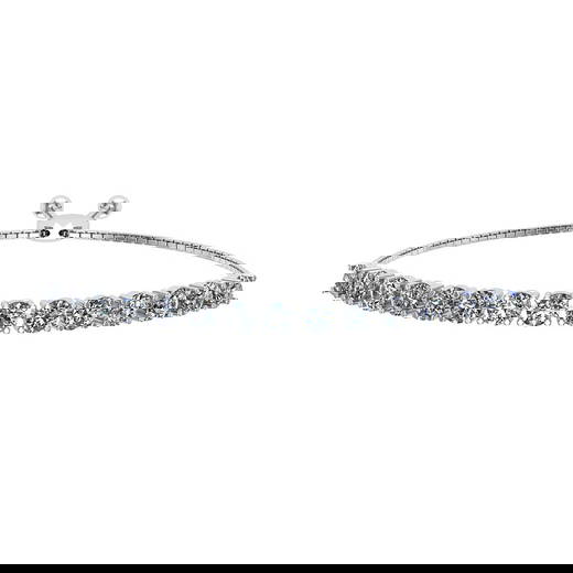 0.67 Ctw SI2/I1 Diamond Prong Set 14K White Gold Slide Bracelet
