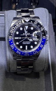 BRAND NEW GMT MASTER II BATMAN ROLEX COMES WITH BOX AND PAPER 40MM: BRAND NEW GMT MASTER II BATMAN ROLEX COMES WITH BOX AND PAPER 40MM #PAPPS90457v7