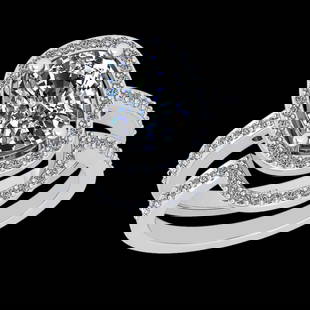 2.37 Ctw SI2/I1 Diamond 18K White Gold Engagement set Ring: Center Diamond Weight : 2.00 Ctw (Cushion Cut) Center Diamond Color :-J-K Setting : Prong Side Weight Of Ctw 0.37 Ctw Color : J-K Clarity : SI2/I1 Stone Setting : Prong Metal Weight : Approx 5.80 gram