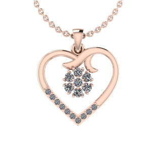 0.18 Ctw SI2/I1 Diamond 14K Rose Gold Valentine s Day special Pendant