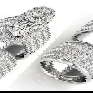 Certified 2.00 Ctw SI2/I1 Diamond 14K White Gold Bridal Wedding Set Ring: Center Diamond Approx Weight: 0.75 Ctw (Round Cut) Center Color: J-K Center Stone Clarity: SI2/I1 Center Stone Setting: Prong Side Stone 1.25 Ctw Side Stone Color: J-K Stone Clarity: SI2/I1 Stone Sett