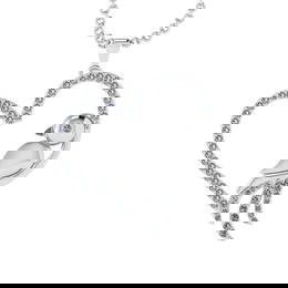 1.85 Ctw SI2/I1 Diamond 14K White Gold Birds Heart Pendant Necklace