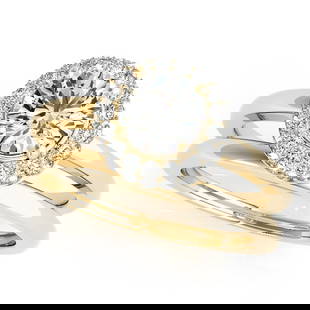 Certified 1.25 Ctw SI2/I1 Diamond 14K Yellow Gold Wedding Set Ring: Center Diamond Approx Weight: 1.00 Ctw (Round Cut) Center Color: J-K Center Stone Clarity: SI2/I1 Center Stone Setting: Prong Side Stone 0.25 Ctw Side Stone Color: J-K Stone Clarity: SI2/I1 Stone Sett