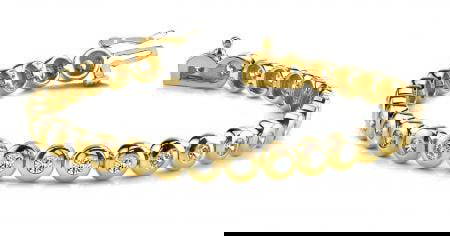 14KT YELLOW GOLD 1 CTW G-H VS2/SI1 BEZEL SET DIAMOND TENNIS BRACELET: 14KT YELLOW GOLD 1 CTW G-H VS2/SI1 BEZEL SET DIAMOND TENNIS BRACELET #PAPPS20158v5