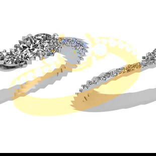 0.80 Ctw SI2/I1 Diamond 14K Yellow Gold Engagement/Wedding Ring: Center Diamond Weight : 0.50 Ctw (Round Cut) Center Diamond Color : J-K Center Stone Setting : Prong Center Stone Clarity : SI2/I1 Side Stone Weight Of Ctw 0.30 Ctw Side Stone Color : J-K Stone