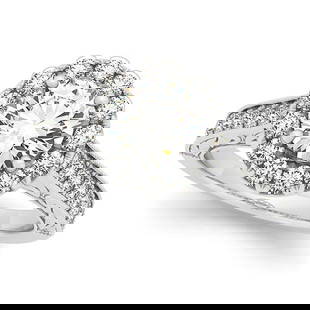 Diamond Halo Flower Engagement Ring in 14k White Gold 2.00ctw: CENTER STONE; Diamond (1.00 CTW) CENTER STONE CLARITY; SI1-SI2 CENTER STONE COLOR; J-K CENTER STONE SETTING; Prong SIDE STONE CLARITY; SI1-SI2 SIDE STONE COLOR; J-K SIDE STONE SETTING; Prong ctw OF