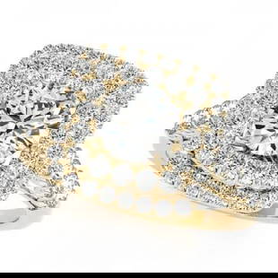 CERTIFIED 18K YELLOW GOLD 2.14 CTW J-K/VS-SI1 DIAMOND HALO ENGAGEMENT RING: CERTIFIED 18K YELLOW GOLD 2.14 CTW J-K/VS-SI1 DIAMOND HALO ENGAGEMENT RING (CENTER STONE DIAMOND 1.00 CTWW J-K/VS-SI1) please request ring size upon payment #PAPPS86441v3